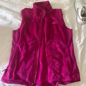 Hot pink north face vest